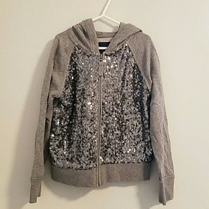 GAP KIDS Girls Sequin Hoodie Size Small (6-7)